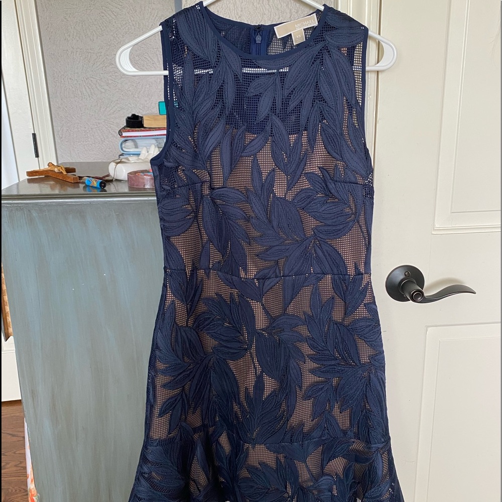 XS Michael Kors Palm Navy Dress